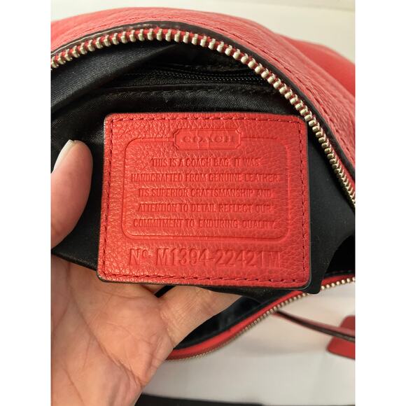 COACH 22421M MEDIUM CORAL PEBBLED LEATHER CROSSBODY BAG - Picture 11 of 12